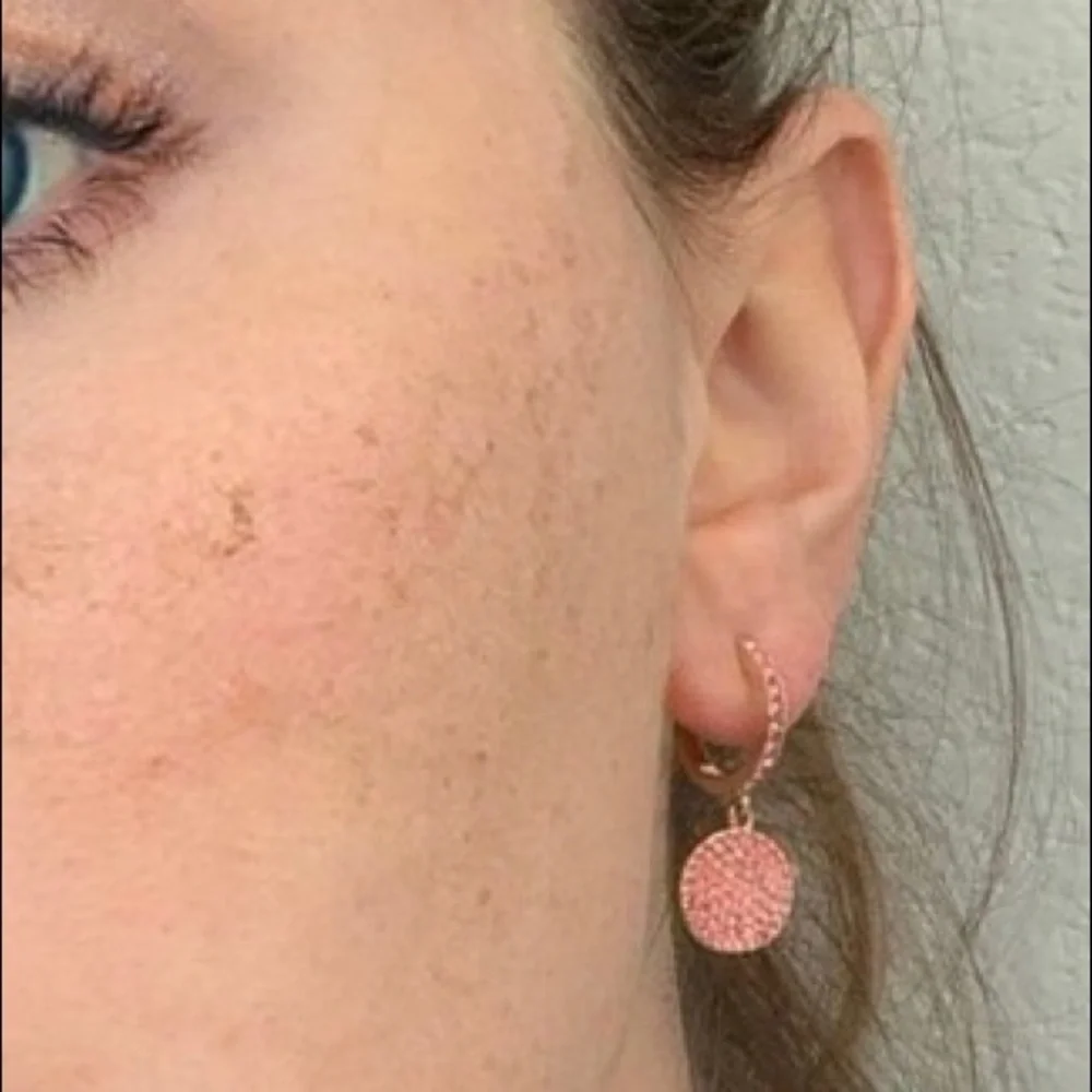Kate Spade Pink Pavé Crystal Drop Earrings Gold Tone